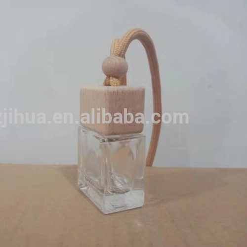 Transparent 10ml Square Shape Container Glass Empty Hanging Diffuse Bottles Car Perfume Bottle
