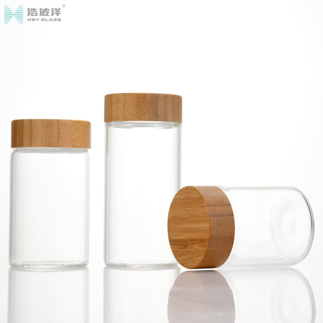 Transparent 150ml 200ml 250ml 300ml high borosilicate honey jam glass jar