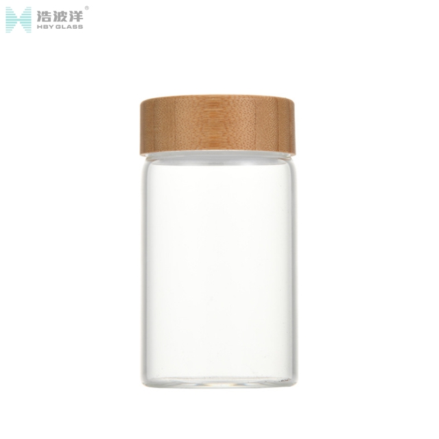 Transparent 150ml 200ml 250ml 300ml high borosilicate honey jam glass jar