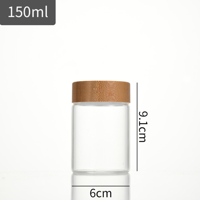 Transparent 150ml 200ml 250ml 300ml high borosilicate honey jam glass jar