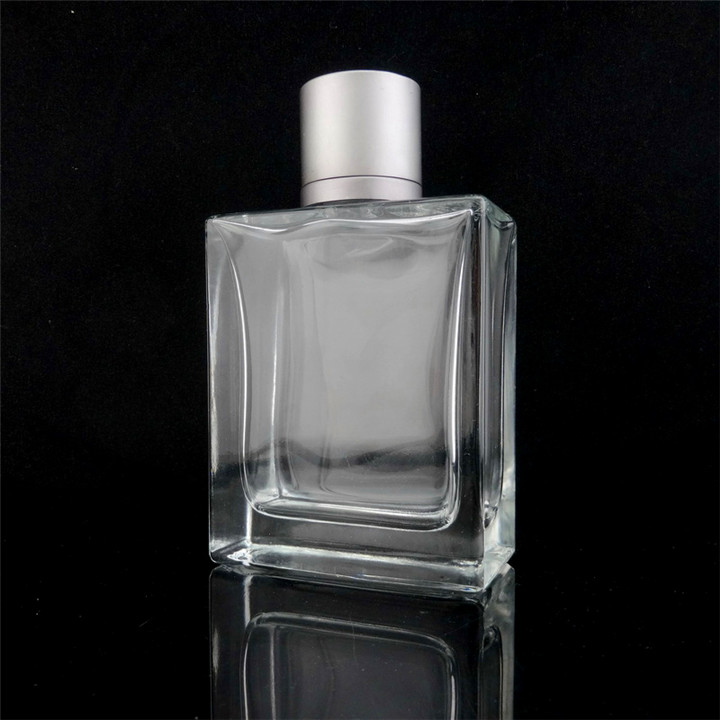 Transparent 15ml 30ml 50ml 100ml clear square glass bottle rectangle cosmetic essential oil bottle with dropper cap