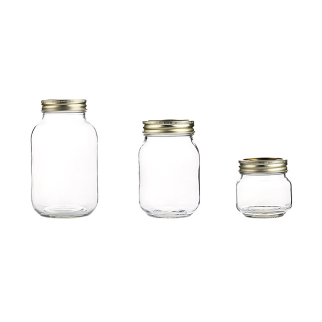 Transparent 250ml 500ml 750ml 1000ml honey glass jar with tinplate lid