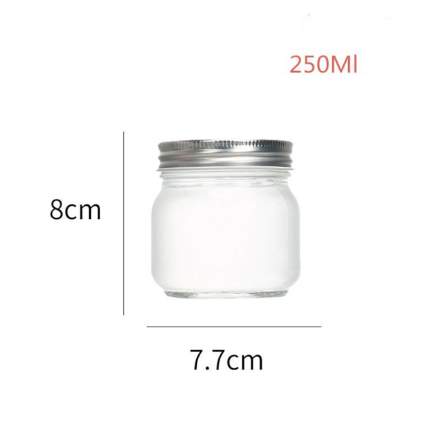 Transparent 250ml 500ml 750ml 1000ml honey glass jar with tinplate lid