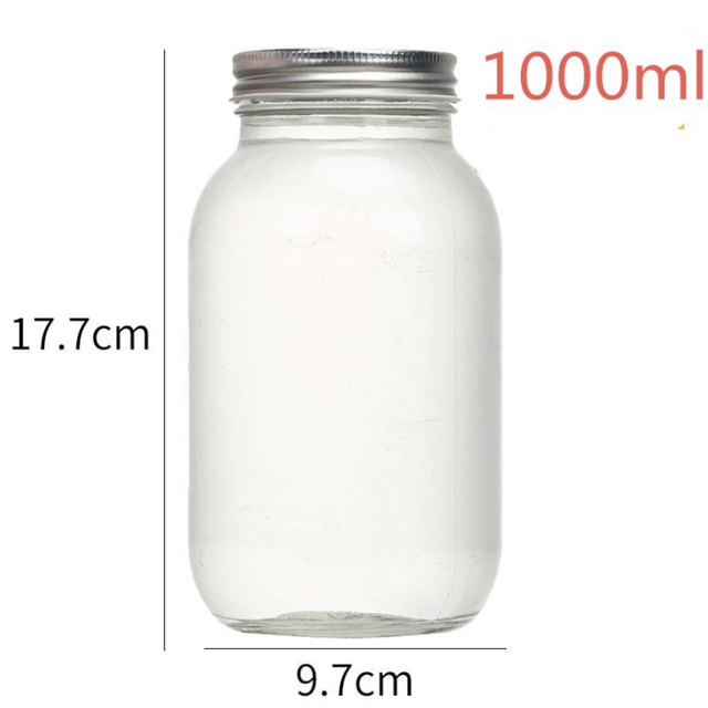 Transparent 250ml 500ml 750ml 1000ml honey glass jar with tinplate lid