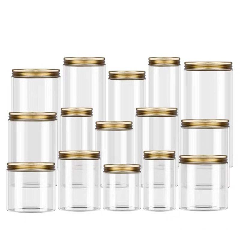 Transparent 250ml plastic wholesale jars for body scrub with screw top lids