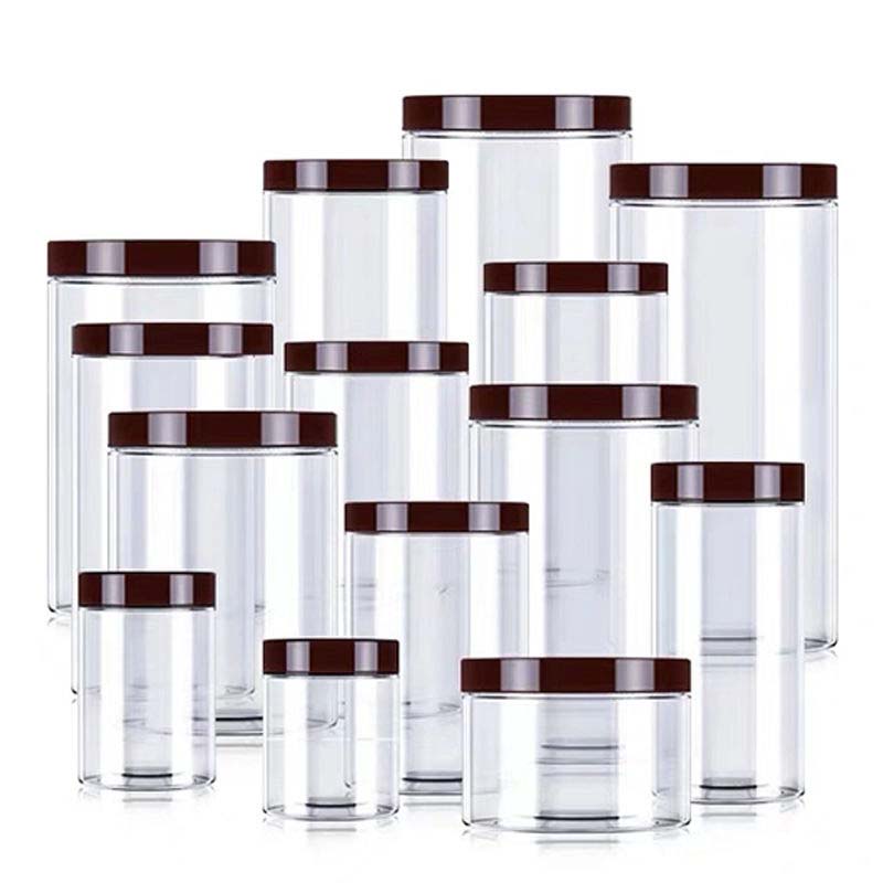 Transparent 250ml plastic wholesale jars for body scrub with screw top lids