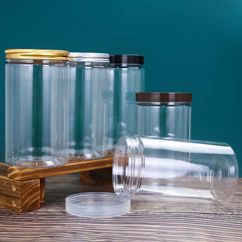 Transparent 250ml plastic wholesale jars for body scrub with screw top lids