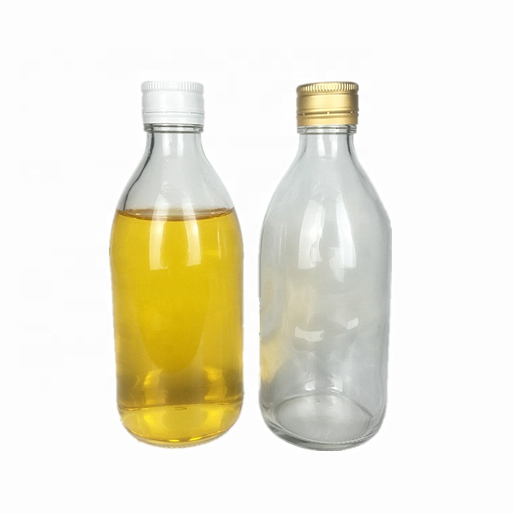 Transparent 300ml 10oz kombucha glass bottle with aluminum screw lid