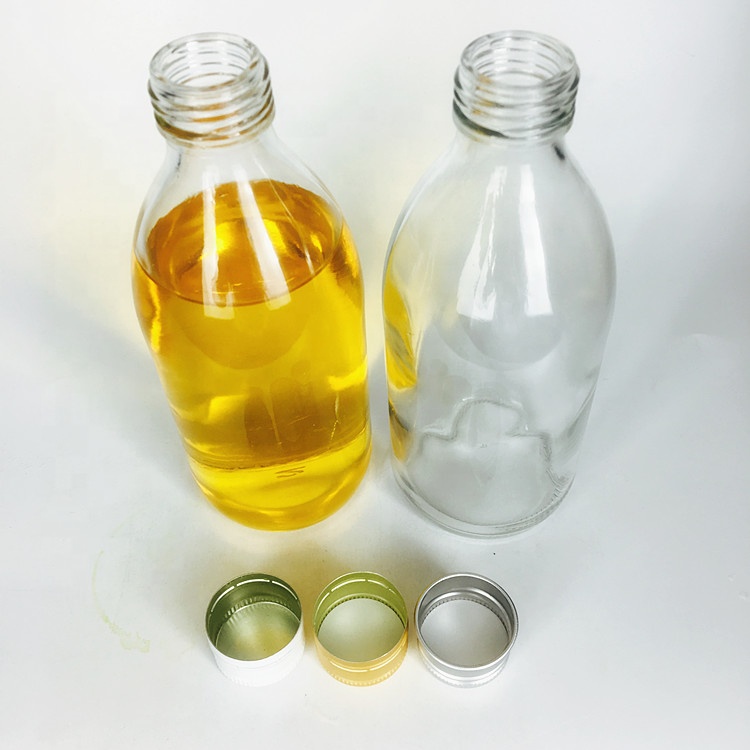Transparent 300ml 10oz kombucha glass bottle with aluminum screw lid