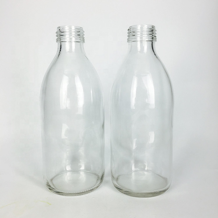 Transparent 300ml 10oz kombucha glass bottle with aluminum screw lid
