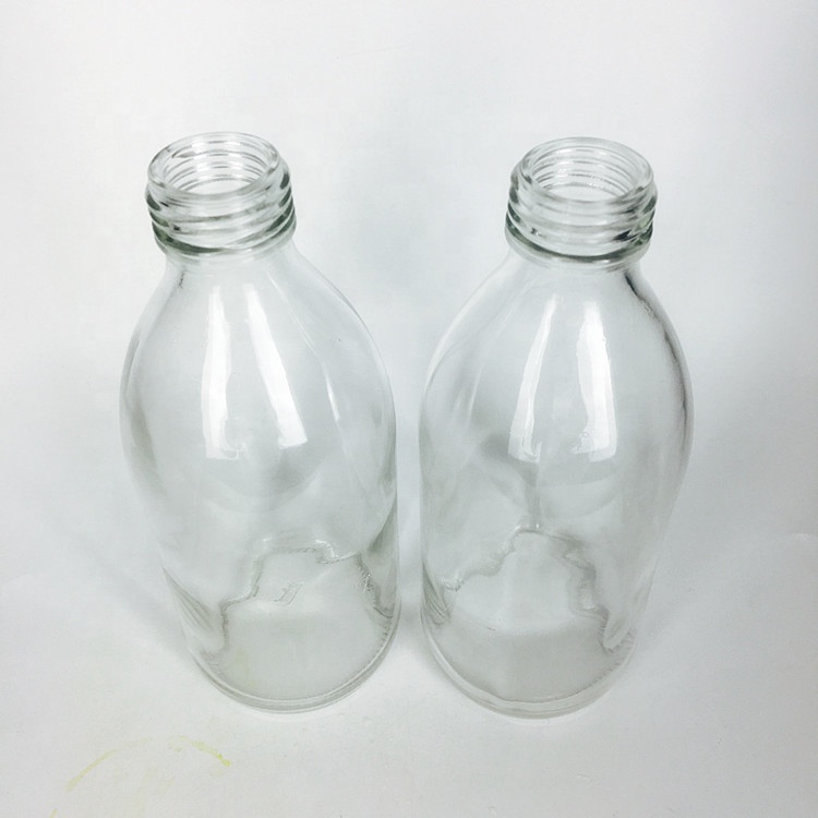 Transparent 300ml 10oz kombucha glass bottle with aluminum screw lid