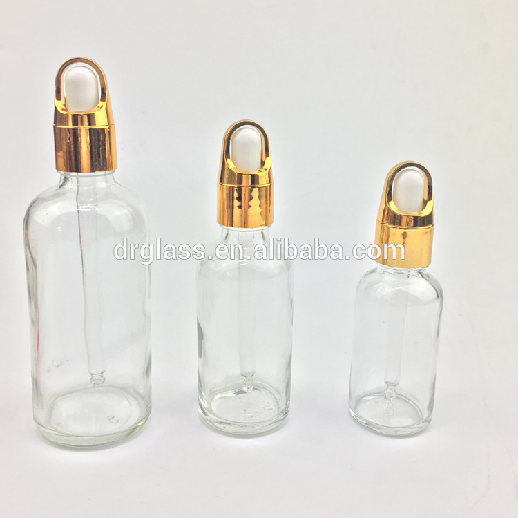 Transparent 30ml Dropper Essential Oil Glass Bottle Divided Empty Bottle Cosmetic Packaging Material