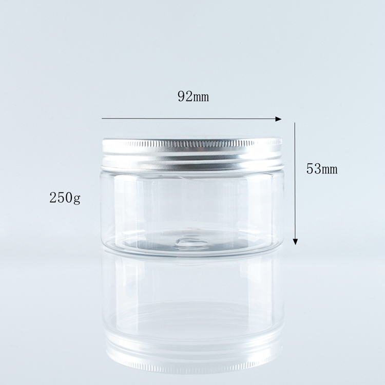 Transparent 30z 4oz 5oz 120ml Clear PET Wide Mouth  Round Plastic Jar with 58mm Neck size For Cookies And Dryfruits