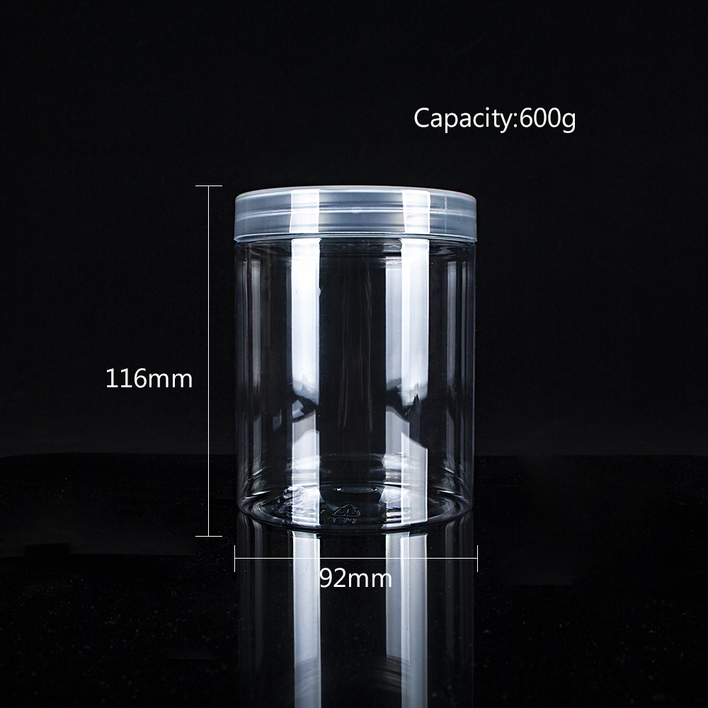Transparent 30z 4oz 5oz 120ml Clear PET Wide Mouth Round Plastic Jar with 58mm Neck size For Cookies And Dryfruits
