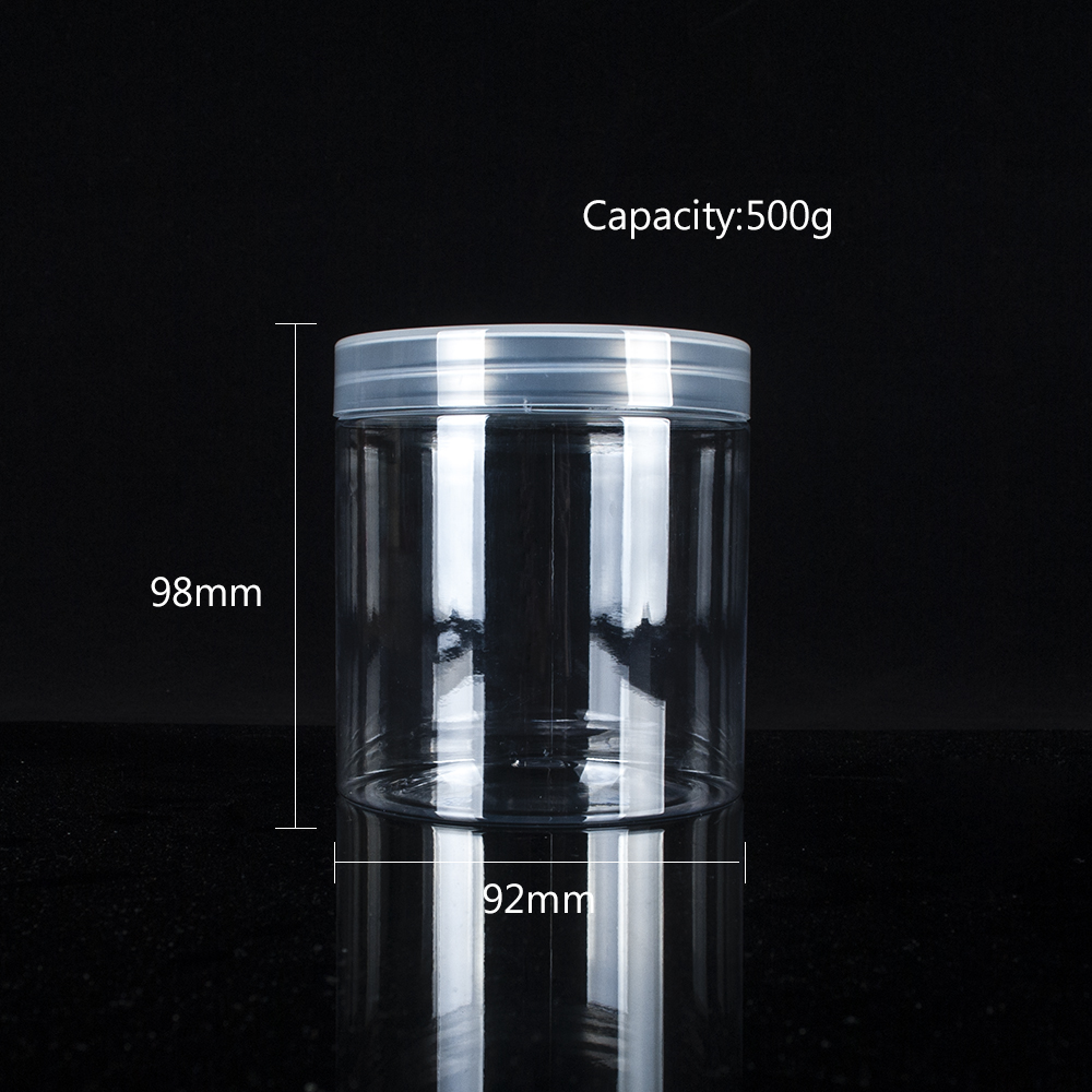 Transparent 30z 4oz 5oz 120ml Clear PET Wide Mouth Round Plastic Jar with 58mm Neck size For Cookies And Dryfruits