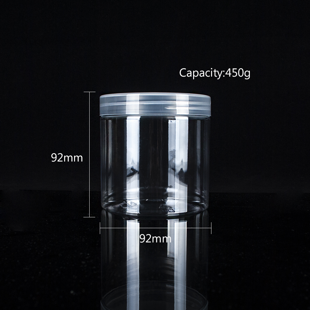 Transparent 30z 4oz 5oz 120ml Clear PET Wide Mouth Round Plastic Jar with 58mm Neck size For Cookies And Dryfruits