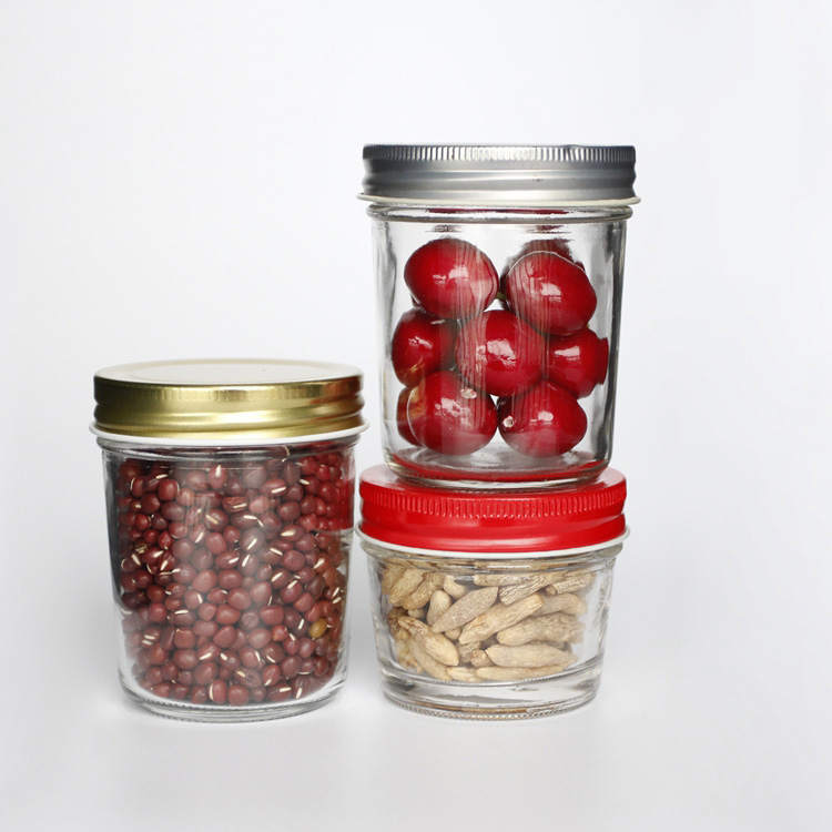 Transparent  380ml Jam/ Honey /Canned Food Mason Glass Jar with Aluminum Screw Lids