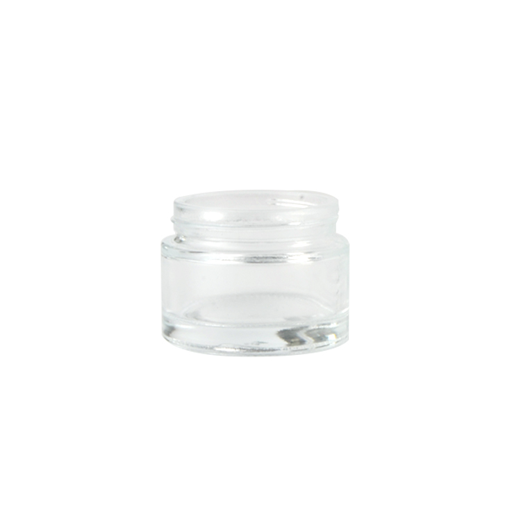 Transparent 50g glass jar with plastic cap