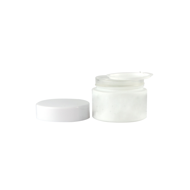 Transparent 50g glass jar with plastic cap