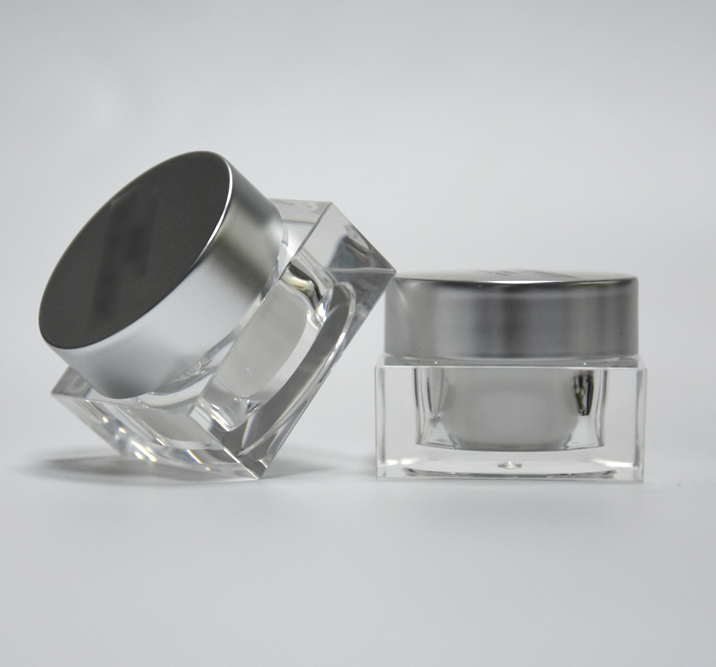 Transparent 5g Acrylic Mini Cream Jar Square Plastic Cosmetic Jar for Eye Cream Cosmetic Sample Packaging Container Plastic Jar