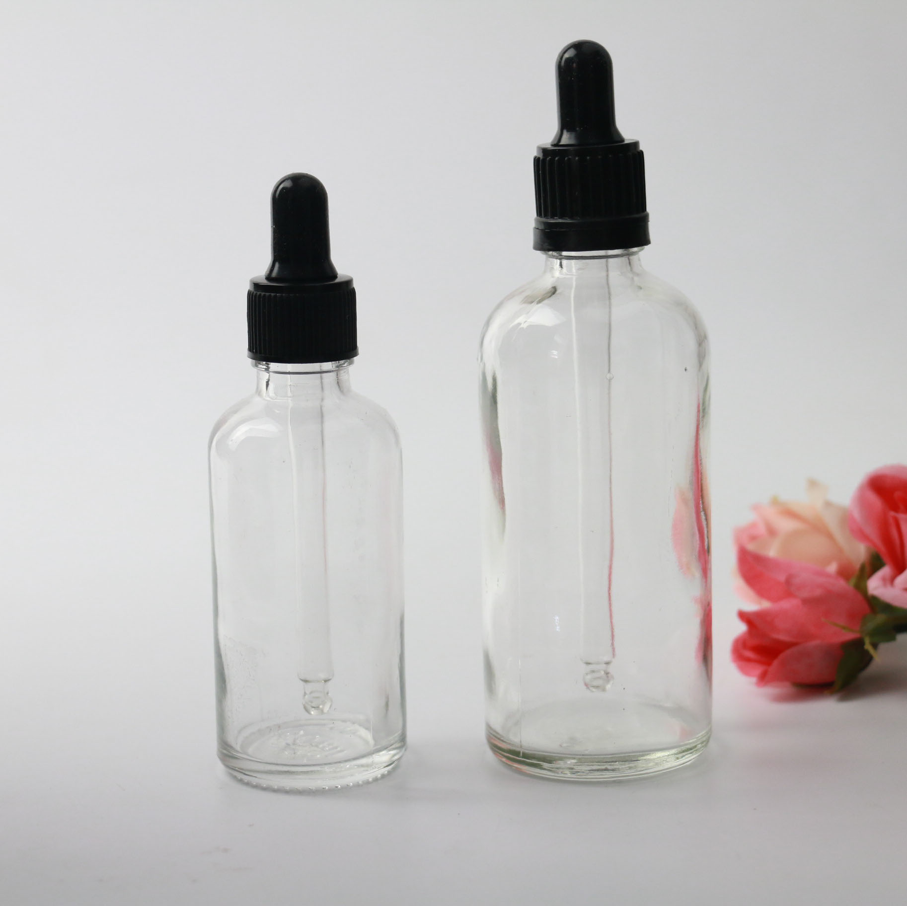 Transparent 5ml/10ml/15ml/20ml/30ml/50ml/60ml/100ml Oil Bottle Plastic Head Dropper Bottle