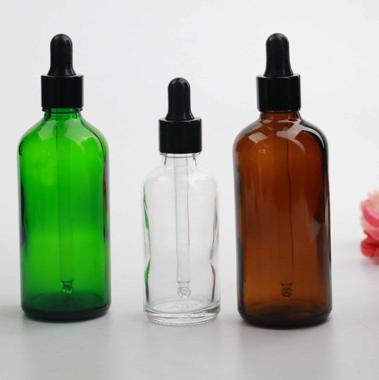 Transparent 5ml/10ml/15ml/20ml/30ml/50ml/60ml/100ml Oil Bottle Plastic Head Dropper Bottle