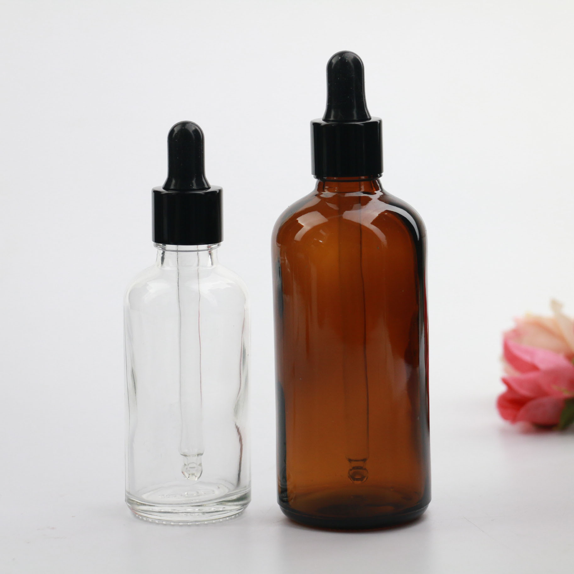 Transparent 5ml/10ml/15ml/20ml/30ml/50ml/60ml/100ml Oil Bottle Plastic Head Dropper Bottle
