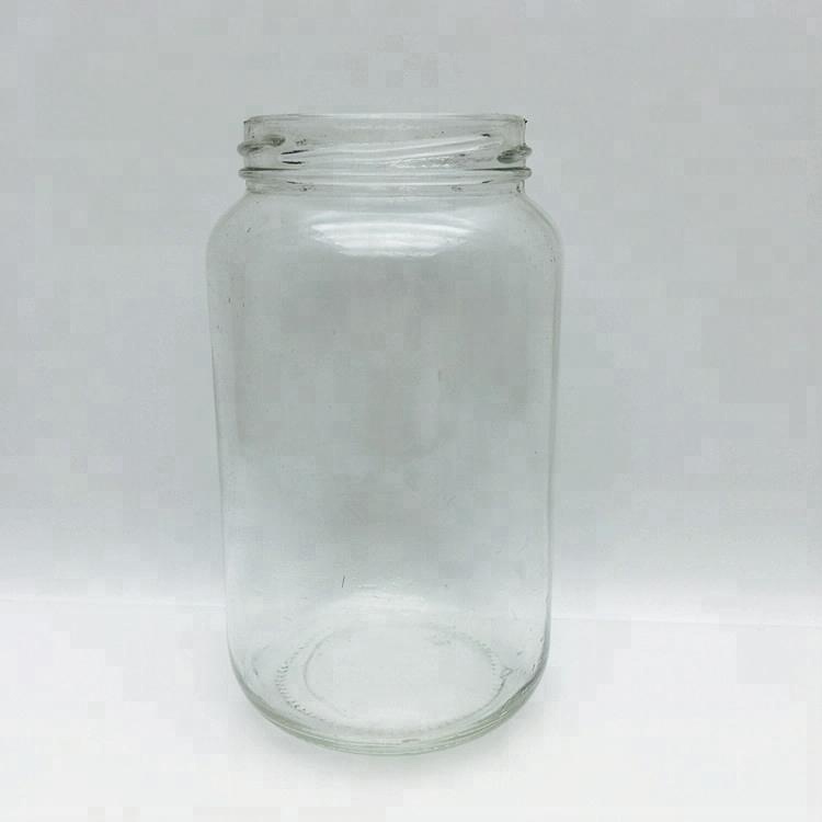 Transparent 700ml glass tomato sauce canning jar with metal lid