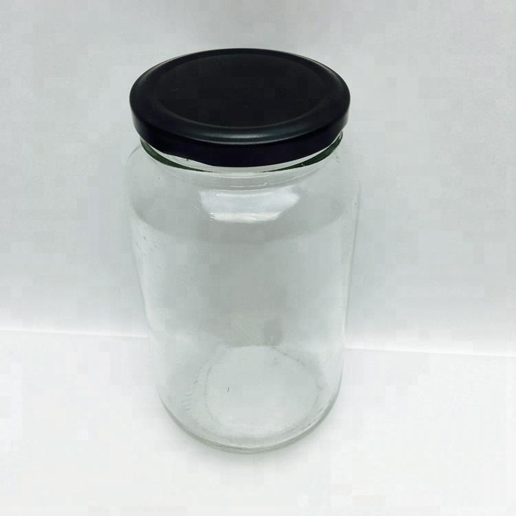 Transparent 700ml glass tomato sauce canning jar with metal lid