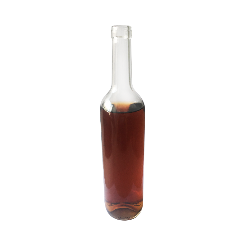 Transparent 750 ml round shape 300H cork Bordeaux Wine glass bottle CY-004