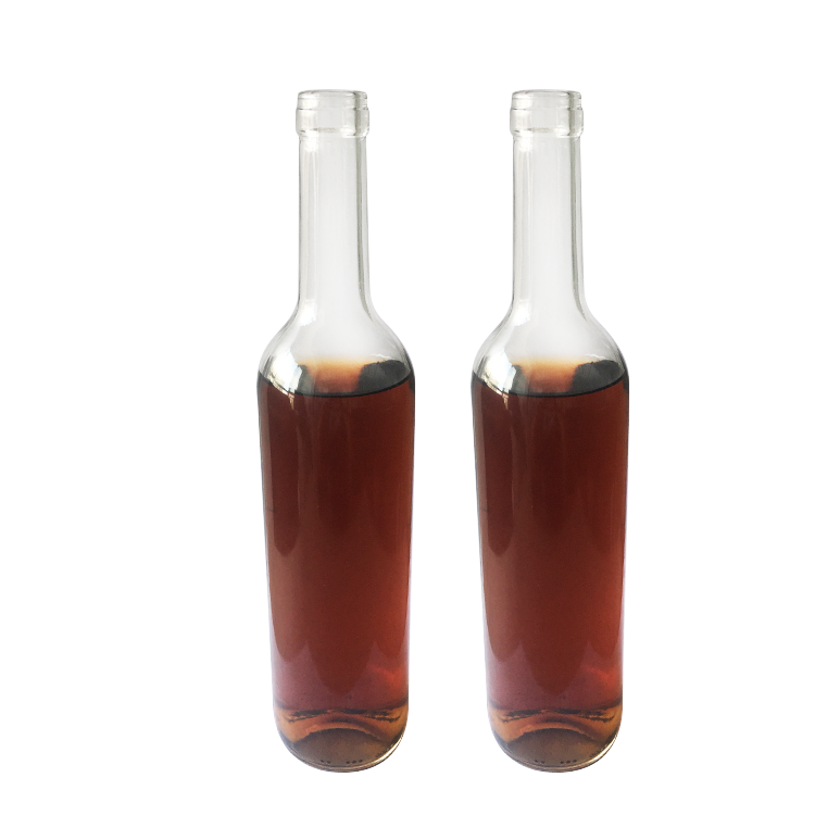 Transparent 750 ml round shape 300H cork Bordeaux Wine glass bottle CY-004