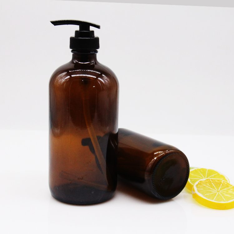 Transparent Brown Glass Lotion Shampoo Container Spray Bottle Essential Oil Bottles