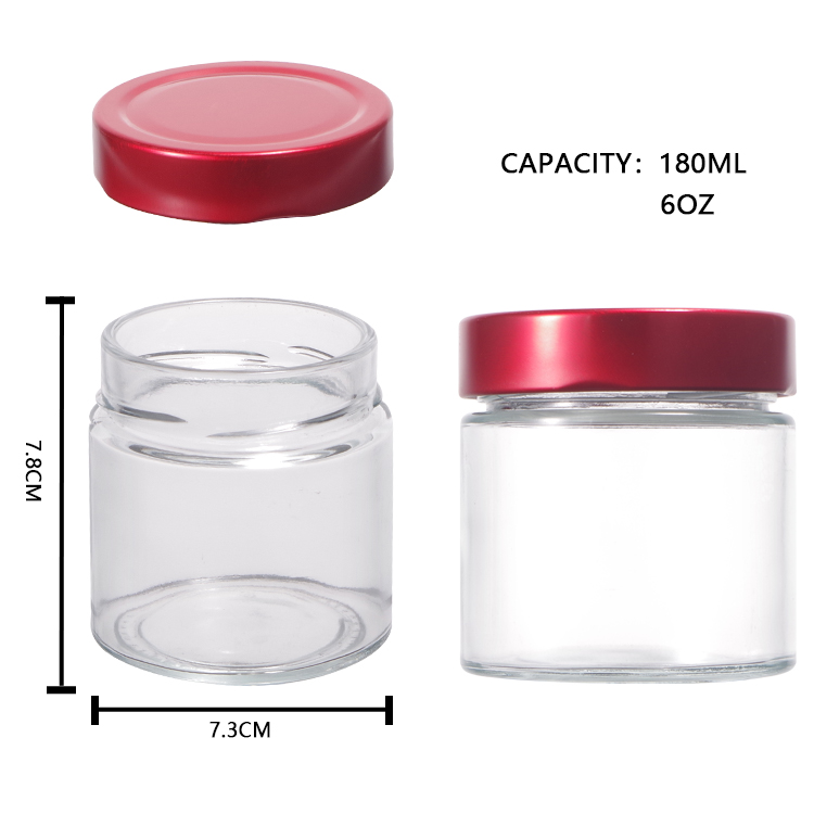 Transparent Clear 4oz 6oz 8oz Mason Storage Glass Jar With Tin Lids