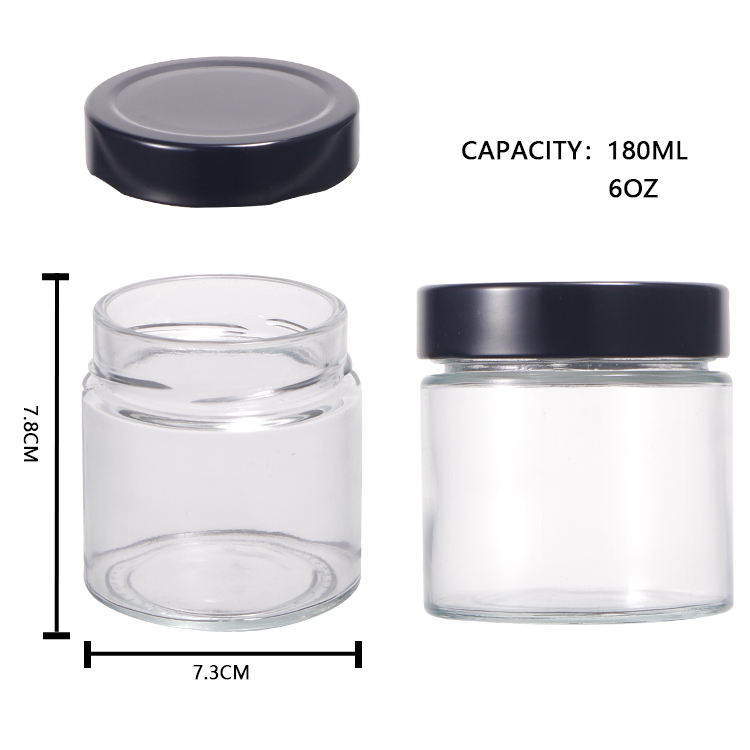 Transparent Clear 4oz 6oz 8oz Mason Storage Glass Jar With Tin Lids