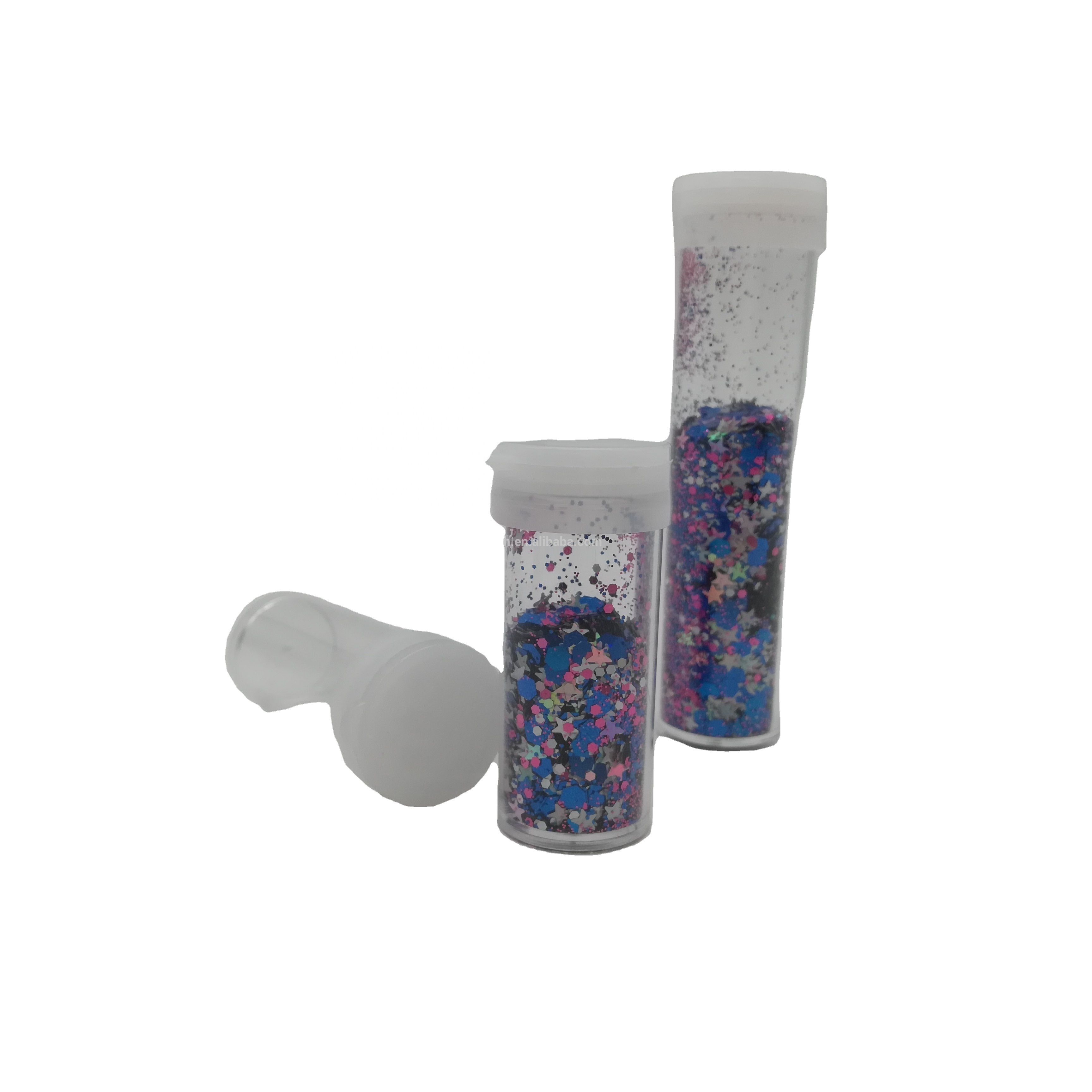 Transparent Clear Plastic Cosmetic Jars Empty Sample Container for glitter powder