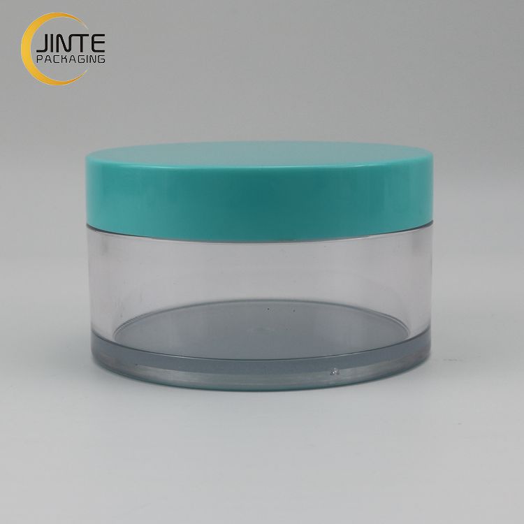 Transparent Colour Cosmetic Plastic Jar Packaging With Blue Cover 30g 50g 100g 200g 250g