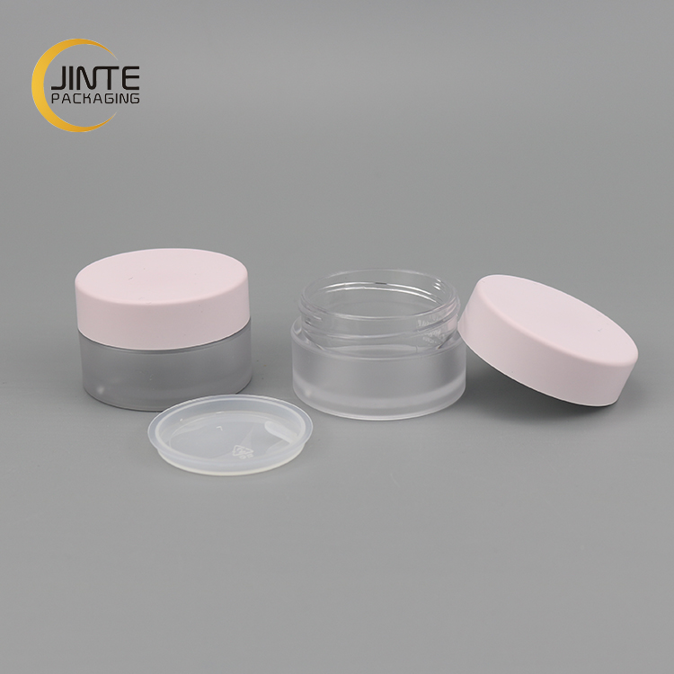Transparent Cosmetic Container 10g 15g 30g With Pink Lid For Lip Scrub