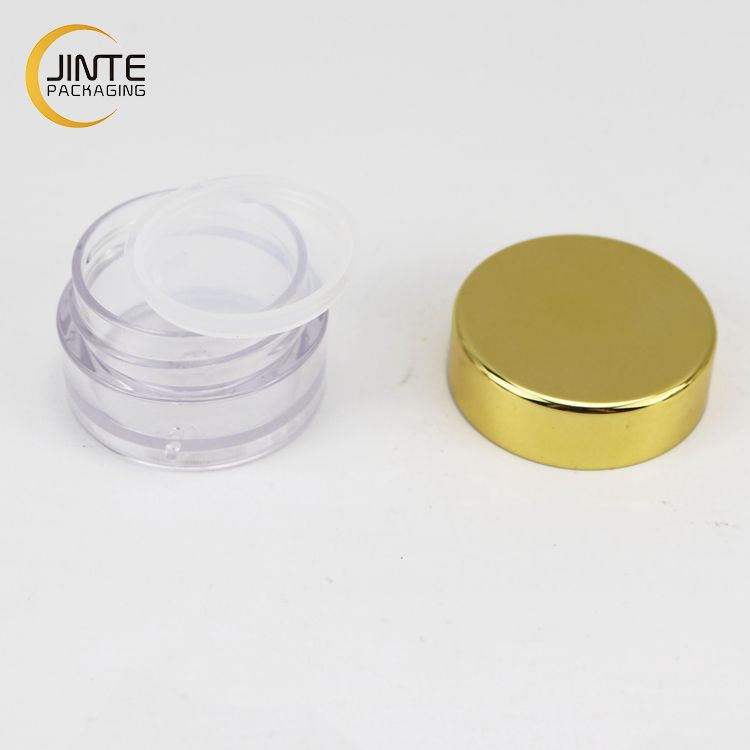 Transparent Cosmetic Container 10g  With Gold  Lid For Lip Scrub Cream Ready To Ship
