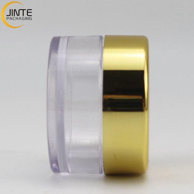 Transparent Cosmetic Container 10g With Gold Lid For Lip Scrub Cream Ready To Ship