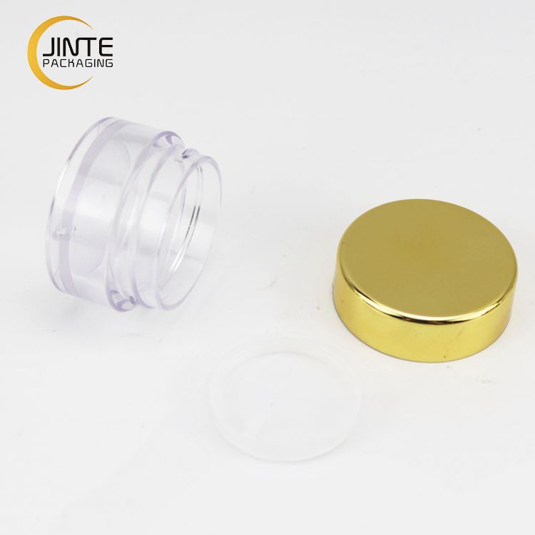 Transparent Cosmetic Container 10g With Gold Lid For Lip Scrub Cream Ready To Ship