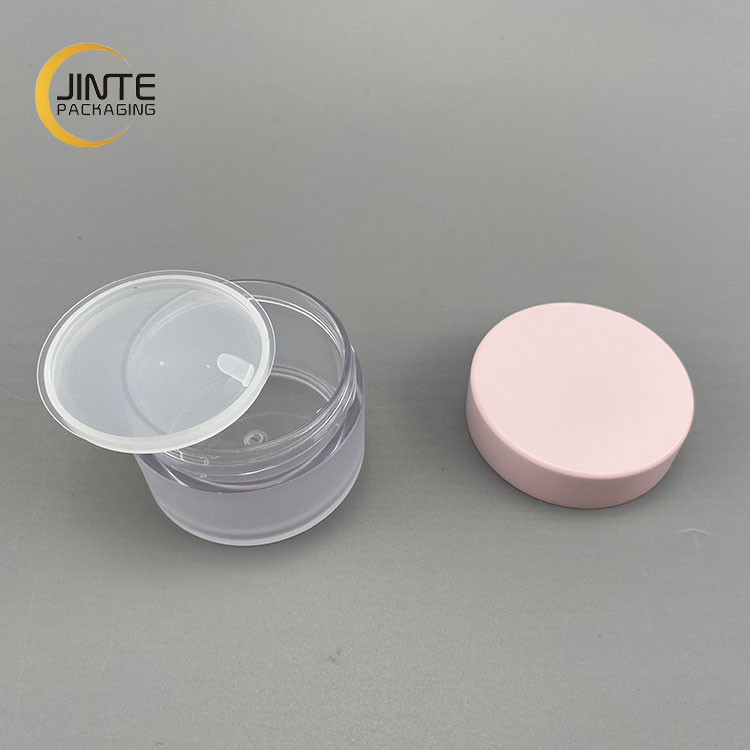 Transparent Cosmetic Container 10g to 30g With Pink Lid For Body Cream Body Butter Facial