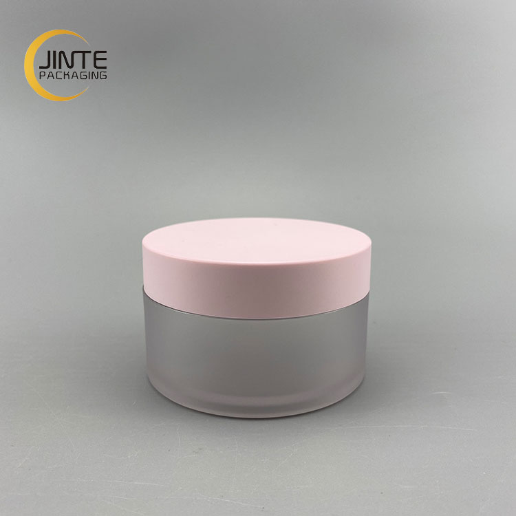 Transparent Cosmetic Container 10g to 30g With Pink Lid For Body Cream Body Butter Facial