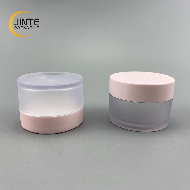 Transparent Cosmetic Container 10g to 30g With Pink Lid For Body Cream Body Butter Facial