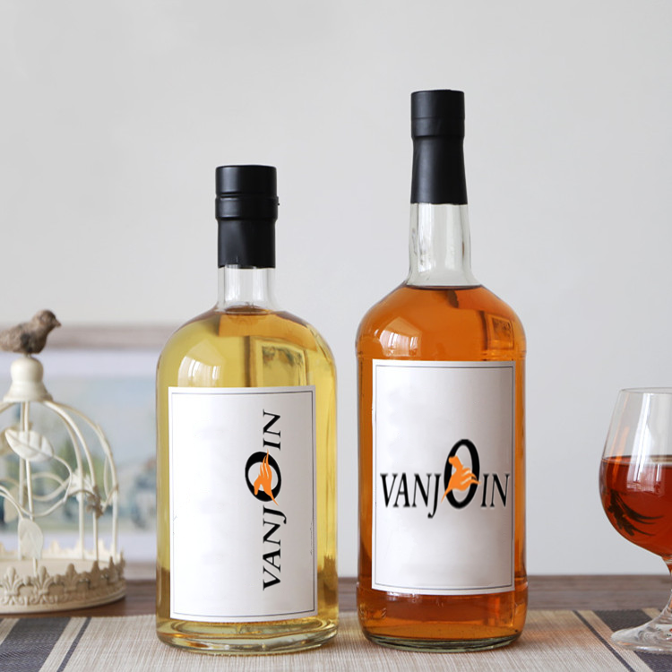 Transparent Empty Liquor Bottle Whiskey Vodka Bottle With Cork Cap 750ml 1000ml