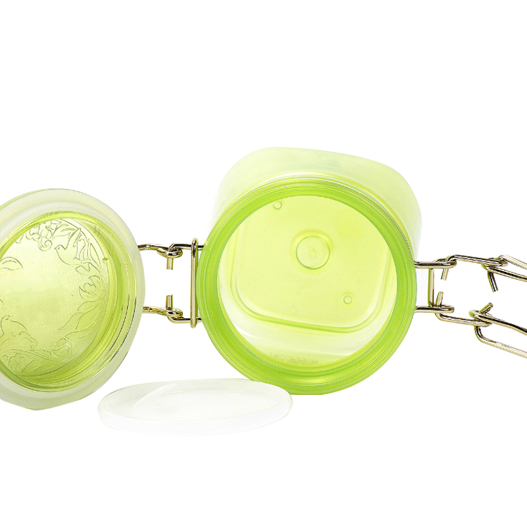 Transparent Facial Cosmetic Jar 200ml PET Plastic Storage Seal Lock Lid Jar