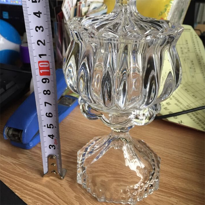 Transparent Favors Special Design Crystal Sugar Candy Bowl Glass Jar With Lid Elegant Round Food