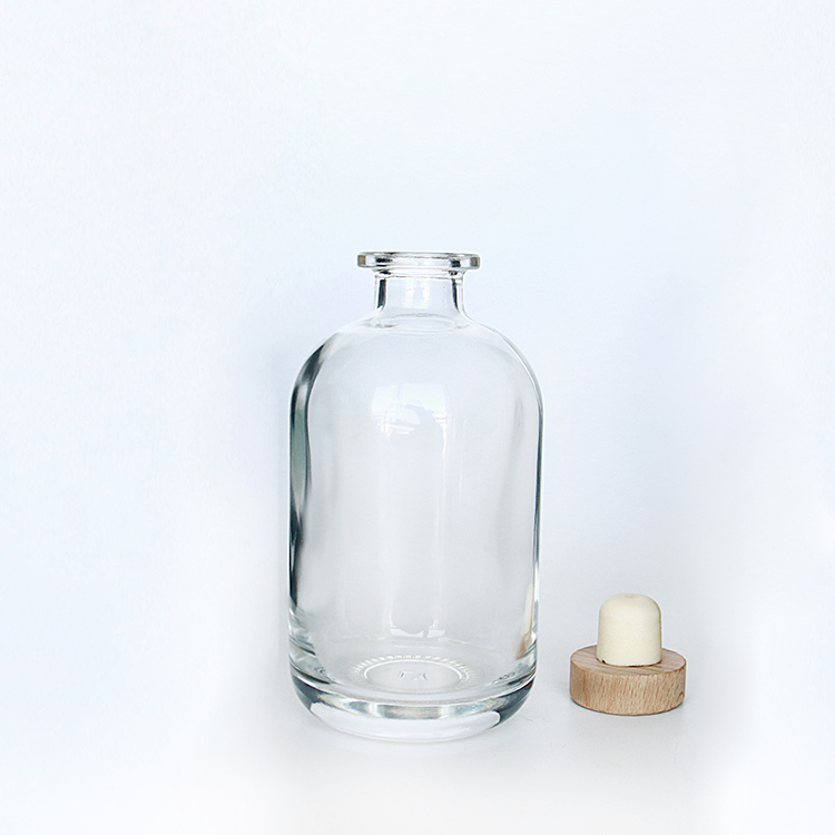 Transparent Frosted 100ml 250ml 375ml 500ml Glass Bottle With Cork Lid
