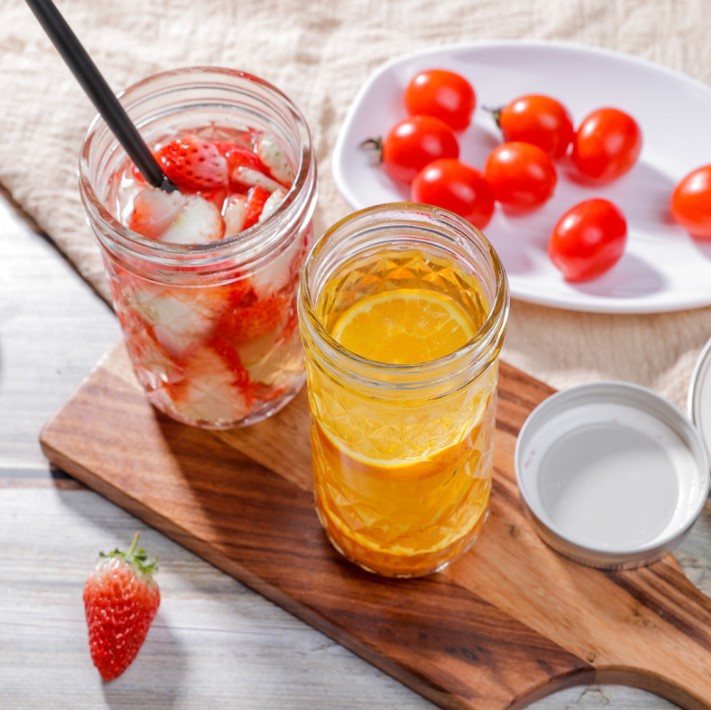 Transparent Glass Jar with Lid Caviar Drink Milk Tea Jar Sealed Honey Jam Bird's Nest Jelly Jar
