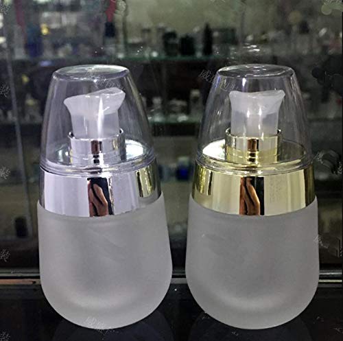 Transparent Glass Pump Bottles Dispenser Jars with lotion pump for Cosmetic Serums Face Cream