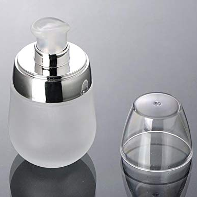 Transparent Glass Pump Bottles Dispenser Jars with lotion pump for Cosmetic Serums Face Cream